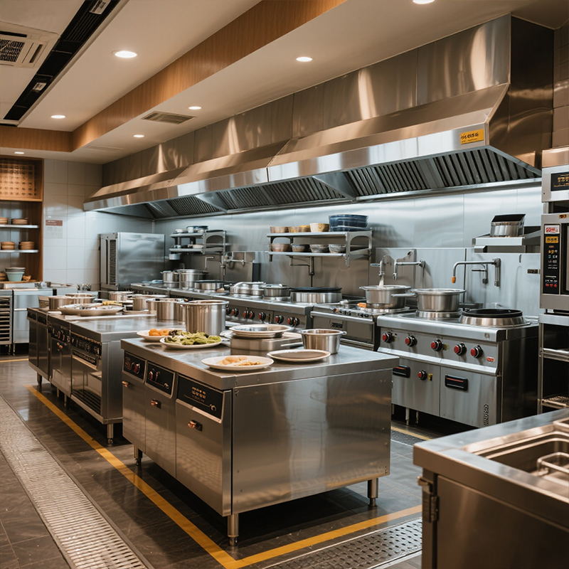 Stainless Steel Fast Food Equi - Commercial Kitchen Gas Line 评论和价格