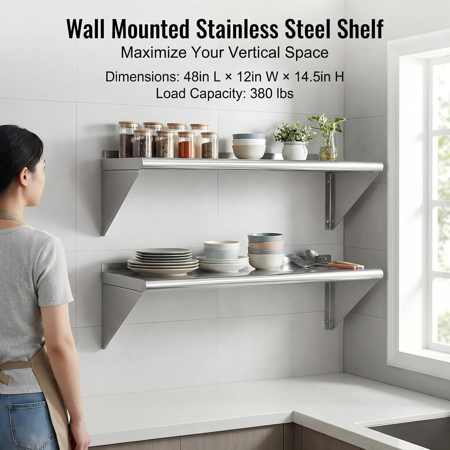Wall Mounted Stainless Steel S - Wall Shelf Commercial Kitchen 评论和价格