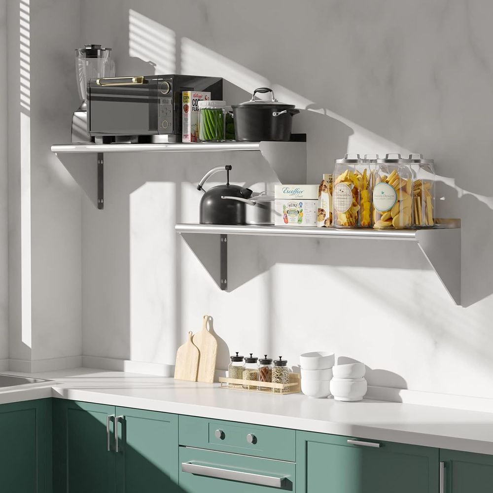 2 Pack Stainless Steel Shelves - Wall Shelf Commercial Kitchen 评论和价格