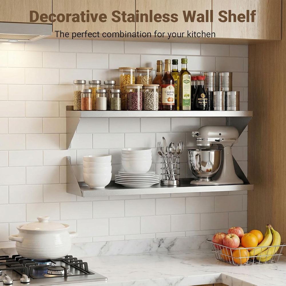 Stainless Steel Wall Shel 12 x - Wall Shelf Commercial Kitchen 评论和价格
